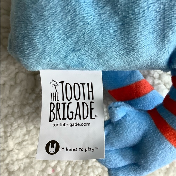 The Tooth Brigade Blue Monster Tooth Fairy Pillow w Pocket Plush Stuffed Animal - Picture 9 of 13